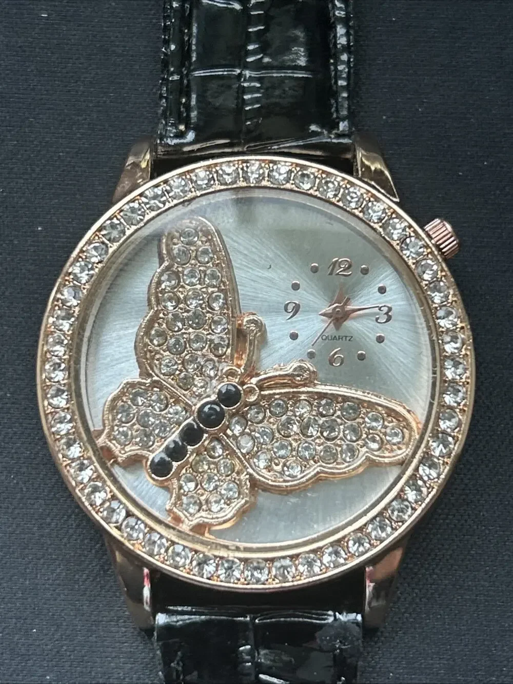 Rose Gold Tone Butterfly Dial Women’s Quartz Watch